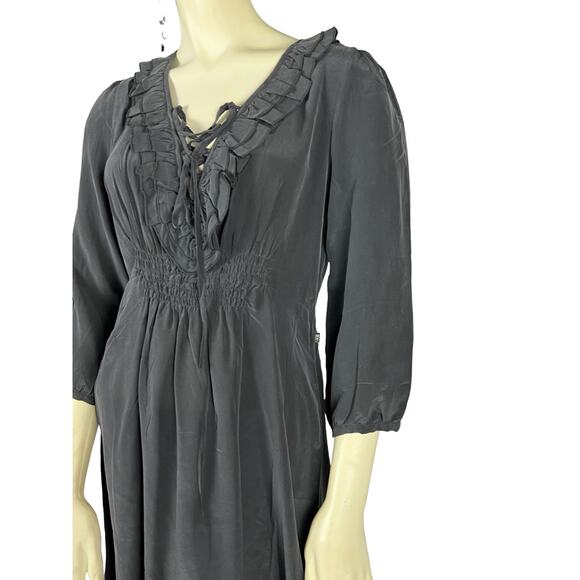 Dept. Silk Black silk dress new NWT size large - Picture 5 of 11
